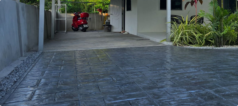 Newly Installed Driveway at a Residential Property Leading to Carport